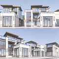 Modern Townhouse Exterior Design With Glass Windows Balconies And Residential Row Layout