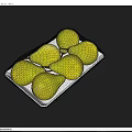 Fresh Ripe Yellow Pears Neatly Arranged In White Rectangular Tray