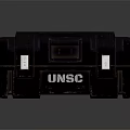 Black UNSC Tactical Equipment Storage Crate With Rugged Exterior Design