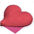 Soft Red Heart Shaped Plush Furry Pillow For Cozy Home Decor