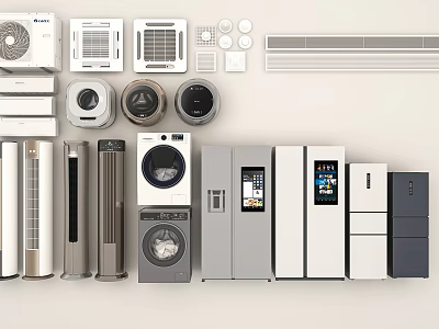 Smart Machines Featuring Air Conditioners Washing Machines Refrigerators And Home Appliances 3d model