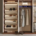 Modern Wardrobe With Glass Doors Multiple Storage Spaces Hanging Sections And Drawers