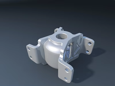 Toilet Metal Structural Bracket With Silver Finish And Mounting Holes Design 3d model