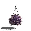 Round Shaped Hanging Planter with Purple Pink Flowers for Indoor Outdoor Decor