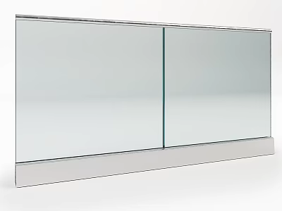 Double Glass Door Component with White Frame Modern Sleek Design and Clear Glass Panels 3d model