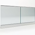 Double Glass Door Component with White Frame Modern Sleek Design and Clear Glass Panels