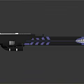 Futuristic Sci Fi Weapon With Blue Light And Metallic Long Barrel Design 3d model