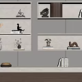 Modern Interior Shelving Unit With Decorative Books Ornaments And Vases