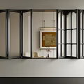 Modern Black Frame Folding Doors With Transparent Glass Panels For Interior Room