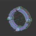 Futuristic Blue Circular Tech Structure With Glowing Lines And 3D Design 3d model