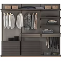Modern Wardrobe Interior With Hanging Area Drawers Shelves And Storage Boxes