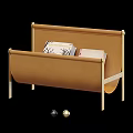 Modern Minimalist Storage Shelf With Black Leather Panel And Metal Frame For Book Organizing