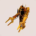 Yellow Industrial Robotic Arm With Mechanical Components And Engineering Structure