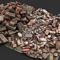 Large Pile of Natural Stone and Wood Materials Mixed for Construction