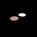 Modern Round Coffee Table With Wooden Tabletop And Sturdy Black Metal Legs For Living Room