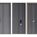 Modern Security Doors With Different Panel Designs And Secure Lock Systems 3d model