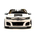 White Modified Convertible Car With Angular Lines And Large Alloy Wheels 3d model
