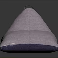 Comfortable Light Pink Bean Bag Chair With Dark Purple Edge Fabric Indoor