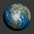 Realistic Earth Globe With Blue Oceans Green Continents Reflective Surface And Dark Background