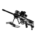 Tactical Sniper Rifle Equipped With Scope And Bipod For Precision Shooting 3d model