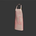 Checkered Beige And White Cotton Kitchen Apron With Adjustable Straps Design