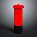 Vintage Red Postbox With Classic Design Black Base Against Gray Background