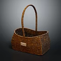 Handwoven Brown Wicker Basket With Handle For Daily Storage And Organizing