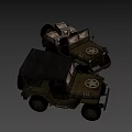 Vintage Military Jeeps With Star Emblems And Cargo Boxes On