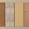 Decorative Room Dividers With Woven Diamond Mosaic And Grid Textures For Interior Design