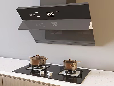 Modern Smoke Machine Range Hood Gas Hood Cabinet 3d model