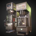 Stainless Steel Commercial Processing Machines With Digital Control Panels And Dispensing Units 3d model