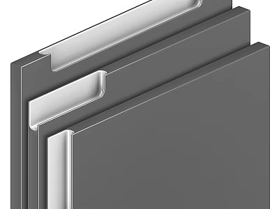 Modern Stylish Cabinet Handles With Smooth Metal Finish For Furniture Design 3d model