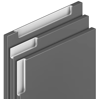 Modern Stylish Cabinet Handles With Smooth Metal Finish For Furniture Design 3d model