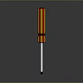Professional Hardware Tool Screwdriver with Red and Yellow Striped Handle and Metal Shaft