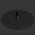 Futuristic Cybernetic Game Movie Character With Metallic Structure Standing By Illuminated Container And Glowing Accents