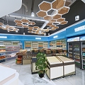 modern supermarket space commercial space supermarket 3d model