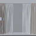 Beige And White Double Layer Curtains With Sheer And Thick Panels In Modern Room