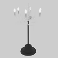 Elegant Crystal Table Lamp Featuring Black Base Multiple Candle Style Bulbs And Crystal Decorations 3d model
