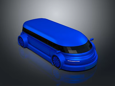 Blue Sleek Luxury Limousine Concept Design With Shiny Exterior And Modern Wheels 3d model
