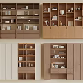Modern Wooden Bookcase Designs With Open Closed Shelves Storage And Decorative Items