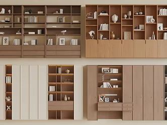 Antique Bookcase Pet Cabinet Decorative Cabinet Book Ornaments 3d model