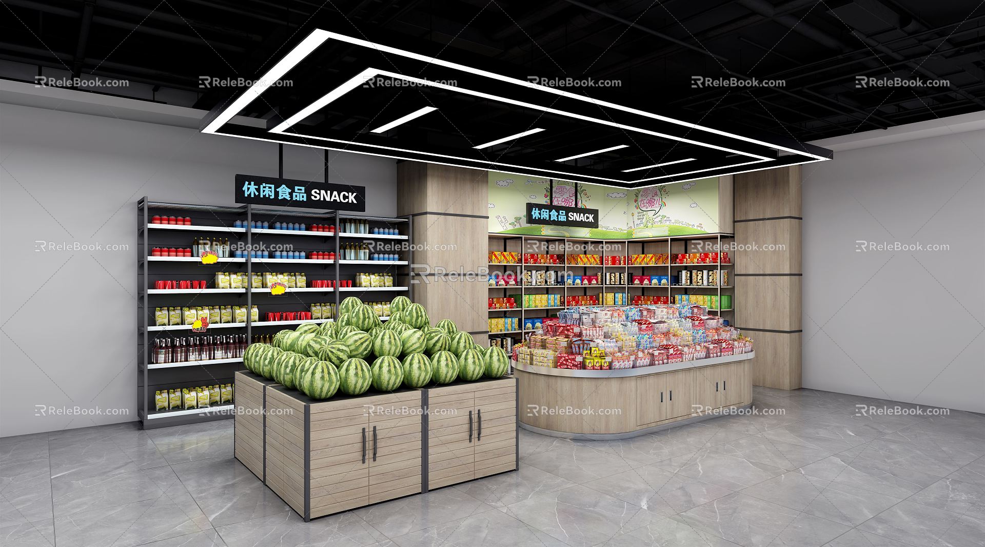 Modern Supermarket 3d model