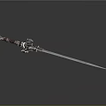 Decorative Sword With Red Intricate Hilt And Shiny Silver Blade Design