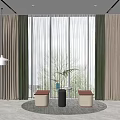 Modern Curtain Color Matching Curtain 3d model