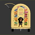 Mamas Doggie Diner Yellow Food Cart With Dog Images And Pet Food