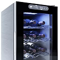 Modern Wine Cooler Designs With Glass Door LED Lighting And Multiple Bottle Storage