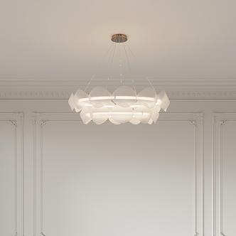 French Cream Chandelier 3d model