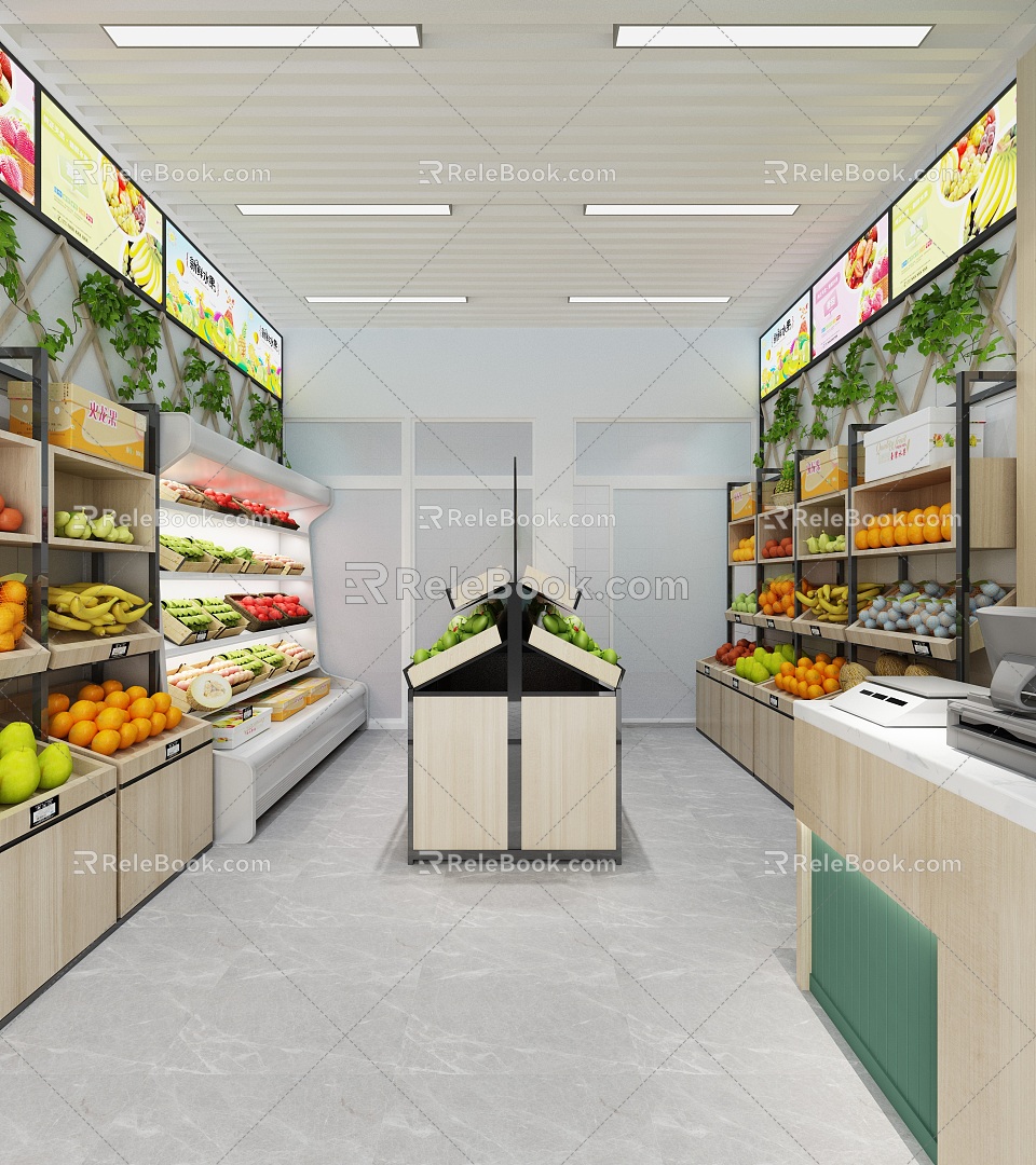 Modern Fruit Shop Fruit Shop Door Head 3d model