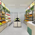 Modern Fruit Store Interior With Abundant Fruits And Organized Shelves