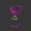 Decorative Nautilus Spiral Shell Sculpture with Pedestal Base Modern Design